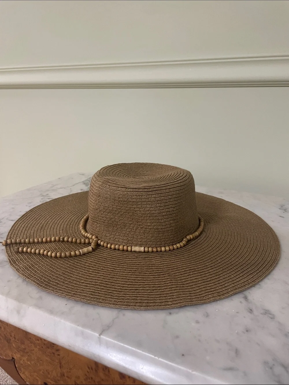 Tan Paper Straw Sun Hat - Picture 3 of 5